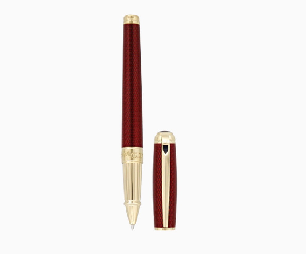 Line D Large Red Lacquer Rollerball Point Pen